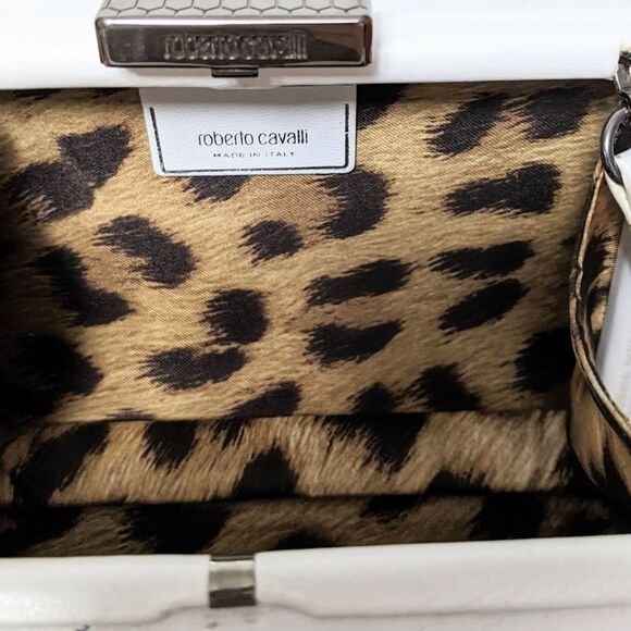 ROBERTO CAVALLI Leather Grommet Fringe Crossbody Bag - Picture 10 of 11